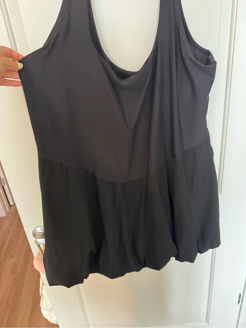 Old Navy Black Square Neck Bubble Athletic Dress
